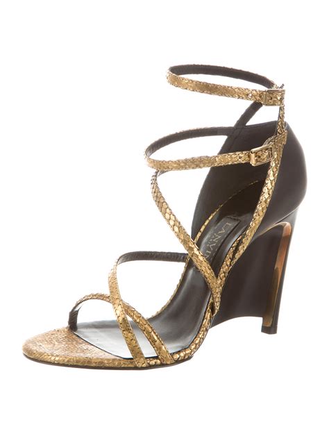 metallic snakeskin sandals.